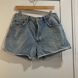 Agolde Blue Jean Shorts Classic Cut-Off Style